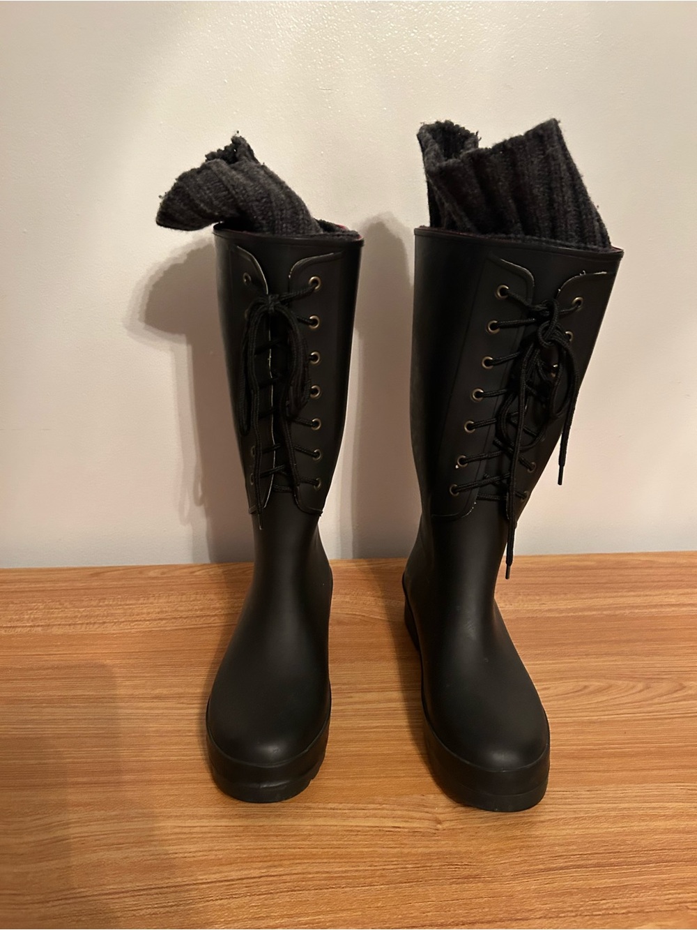 J. Crew RainBoots with Sweater Top - size 8